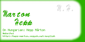 marton hepp business card